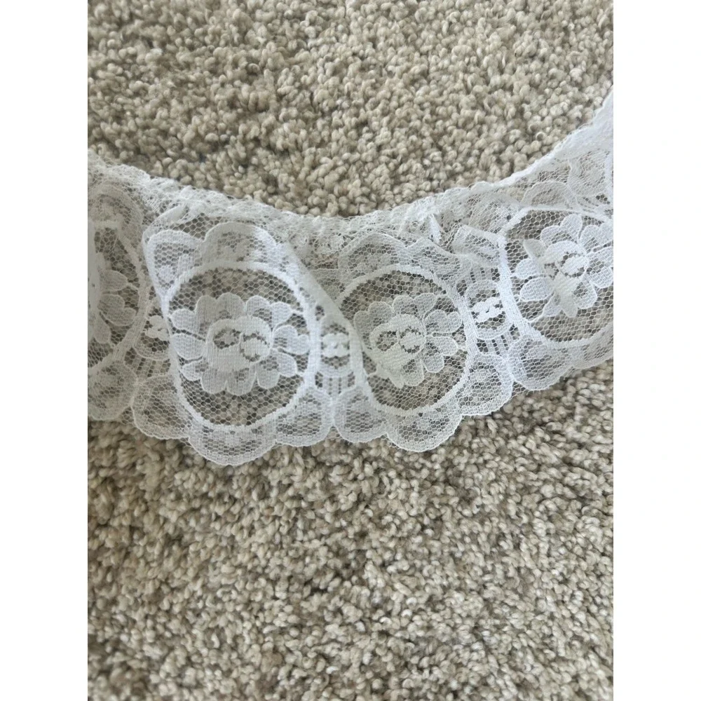 Lot 3 Vintage Lace Trim Eyelet Ruffle Sewing Craft Bulk Double Layer 30-40 Yards